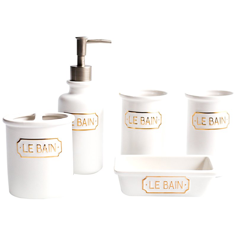 LE BAIN Bộ nhà tắm 5 món màu trắng 5653