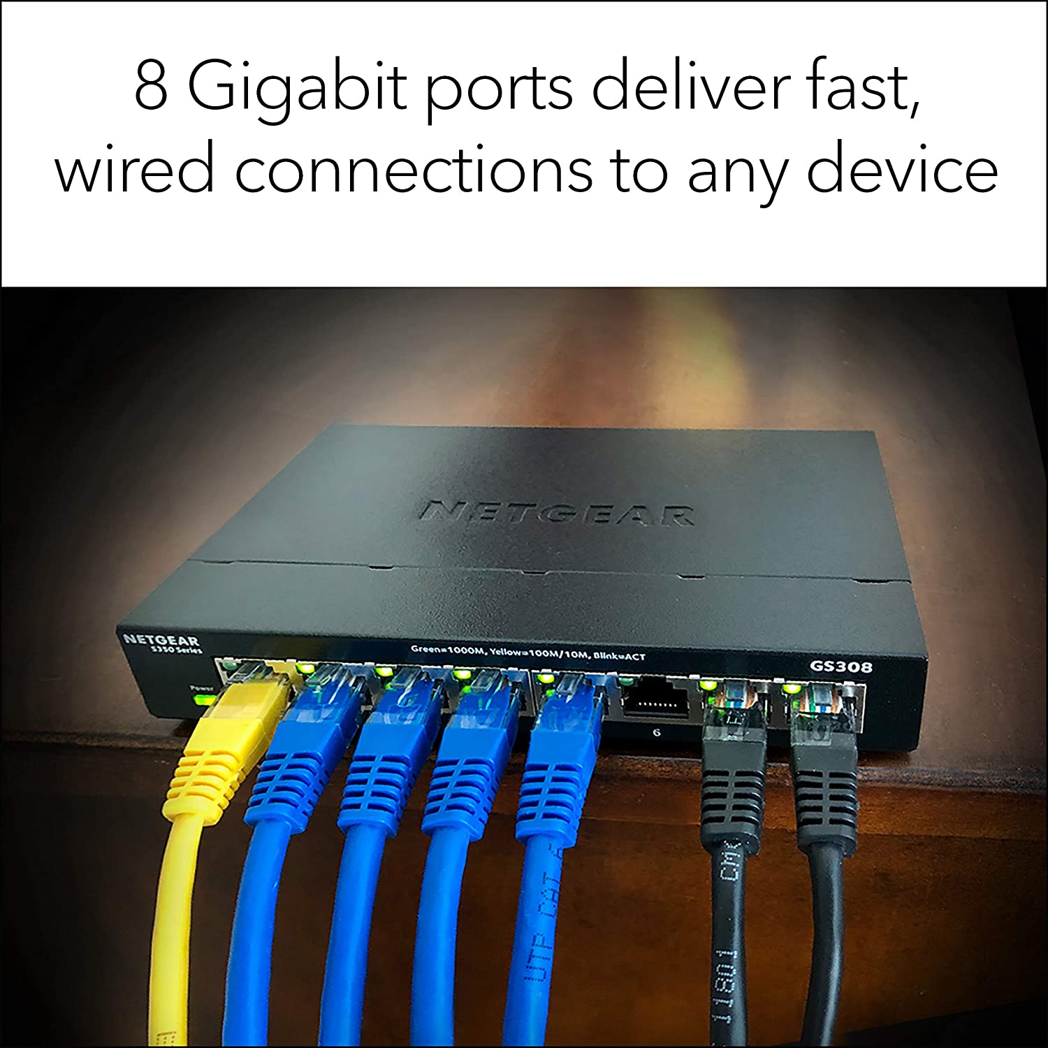 Bộ Chia Mạng Để Bàn 8 Cổng 10/100/1000M Gigabit Ethernet Unmanaged Switch Netgear GS308 - Hàng Chính Hãng
