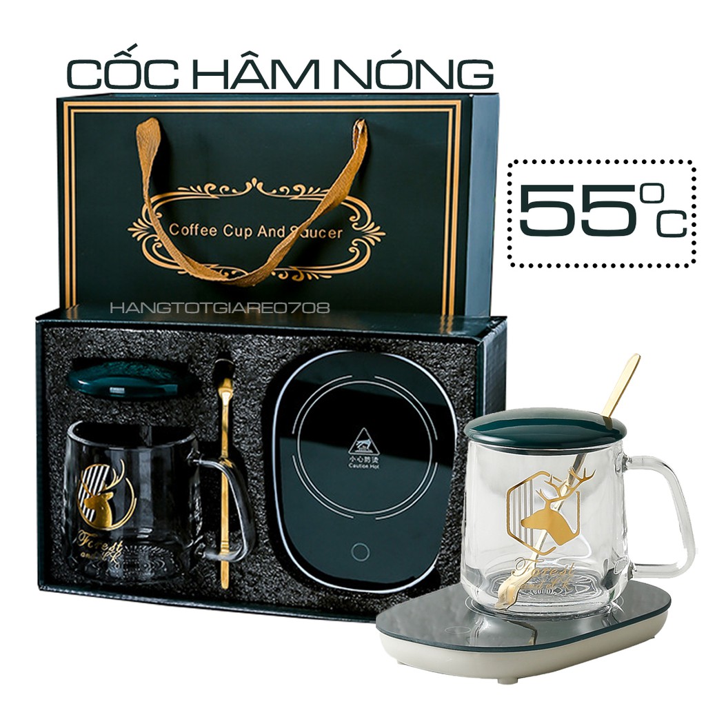 Cốc chưng yến -Hâm nóng COFFEE -nguồn 220V - FULL BOX (Cốc thủy tinh)