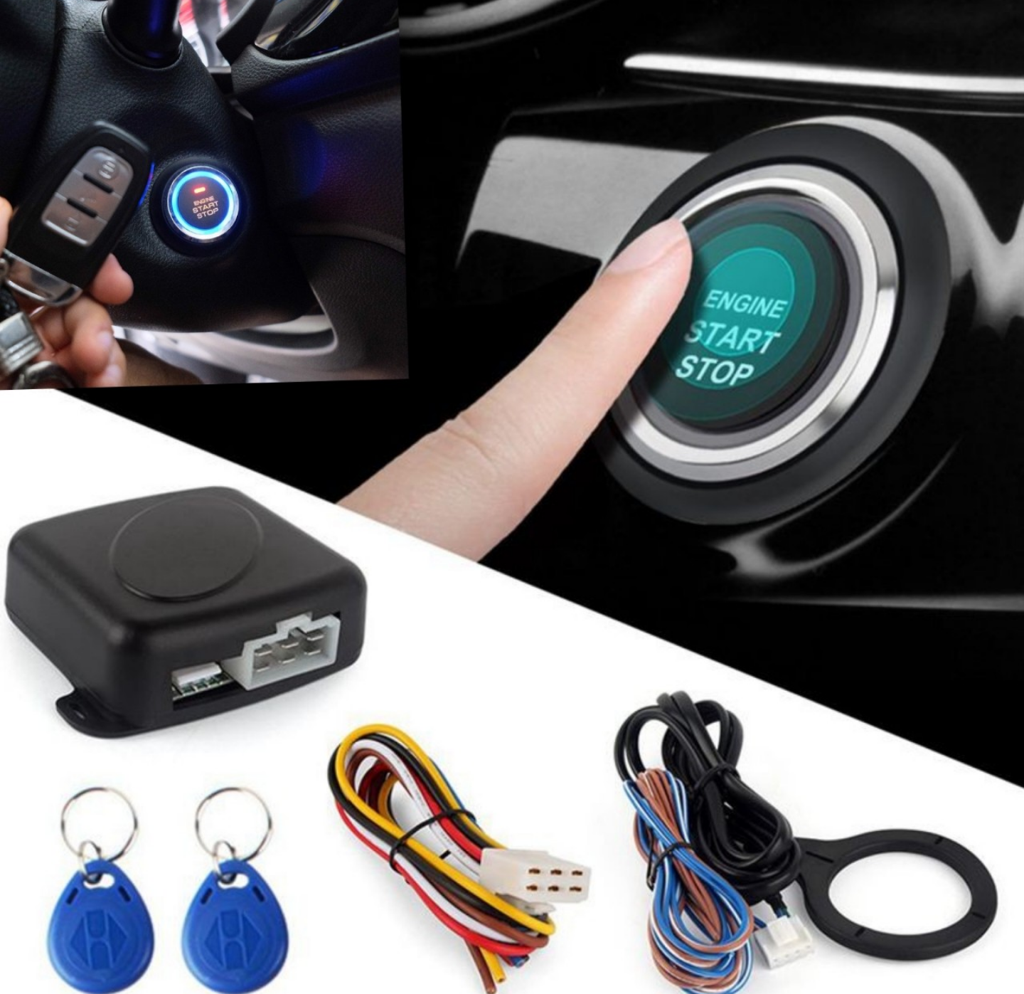 BỘ KHỞI ĐỘNG ĐỀ NỔ START STOP CHỐNG TRỘM XE HƠI ÔTÔ NÚT BẤM THÔNG MINH MẪU MỚI HÀNG CAO CẤP