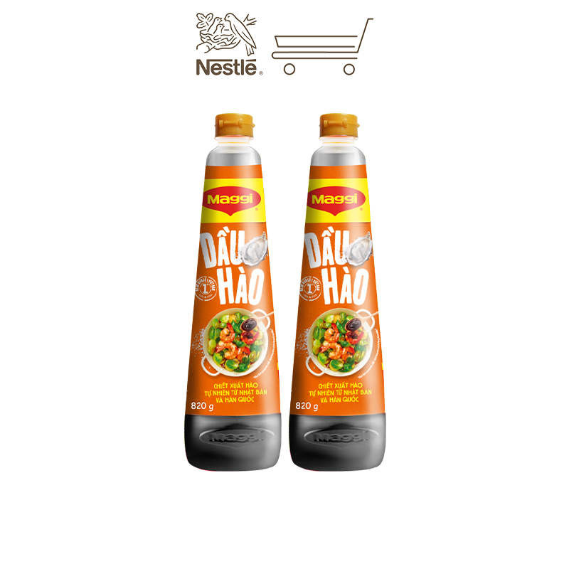 [Quà tặng tháng 11 - Mua 1 tặng 1 Bộ 3 Thố thủy tinh] Combo 2 dầu hào Maggi chai 820g