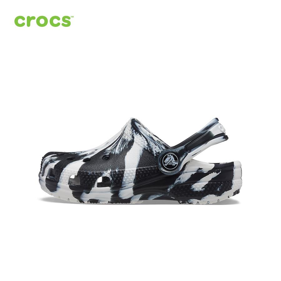Giày lười trẻ em Crocs FW Classic Clog Toddler Marbled Blk/Whi - 206838-066