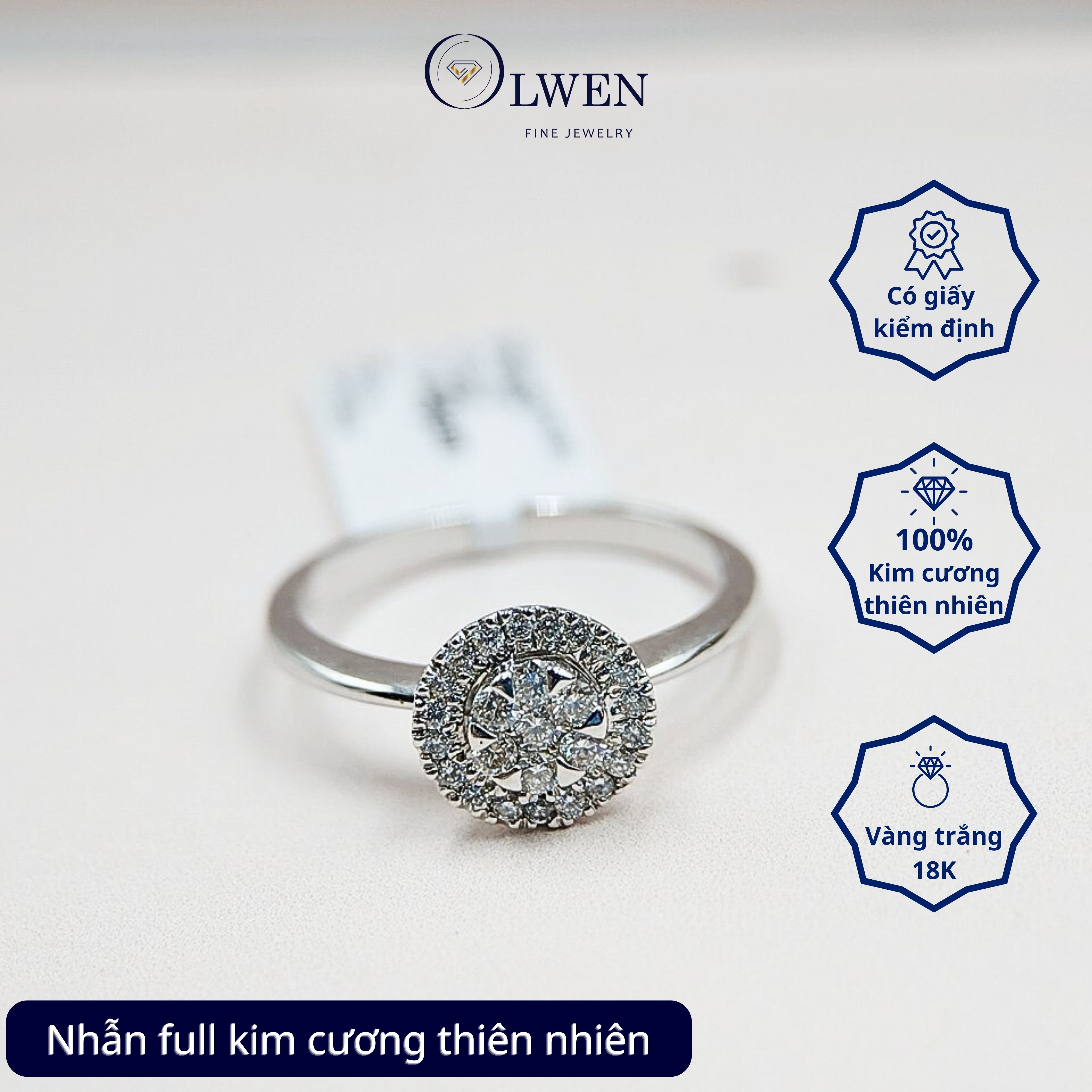 Nhẫn kim cương 18K Olwen HA-R000001