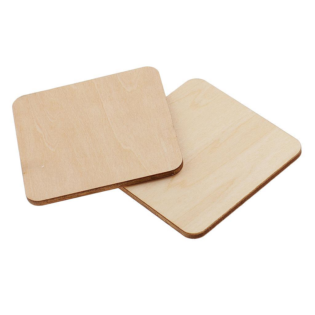 3-20pack Square MDF Unfinished Wood Pieces Blank Plaque DIY Craft 60x60mm 10