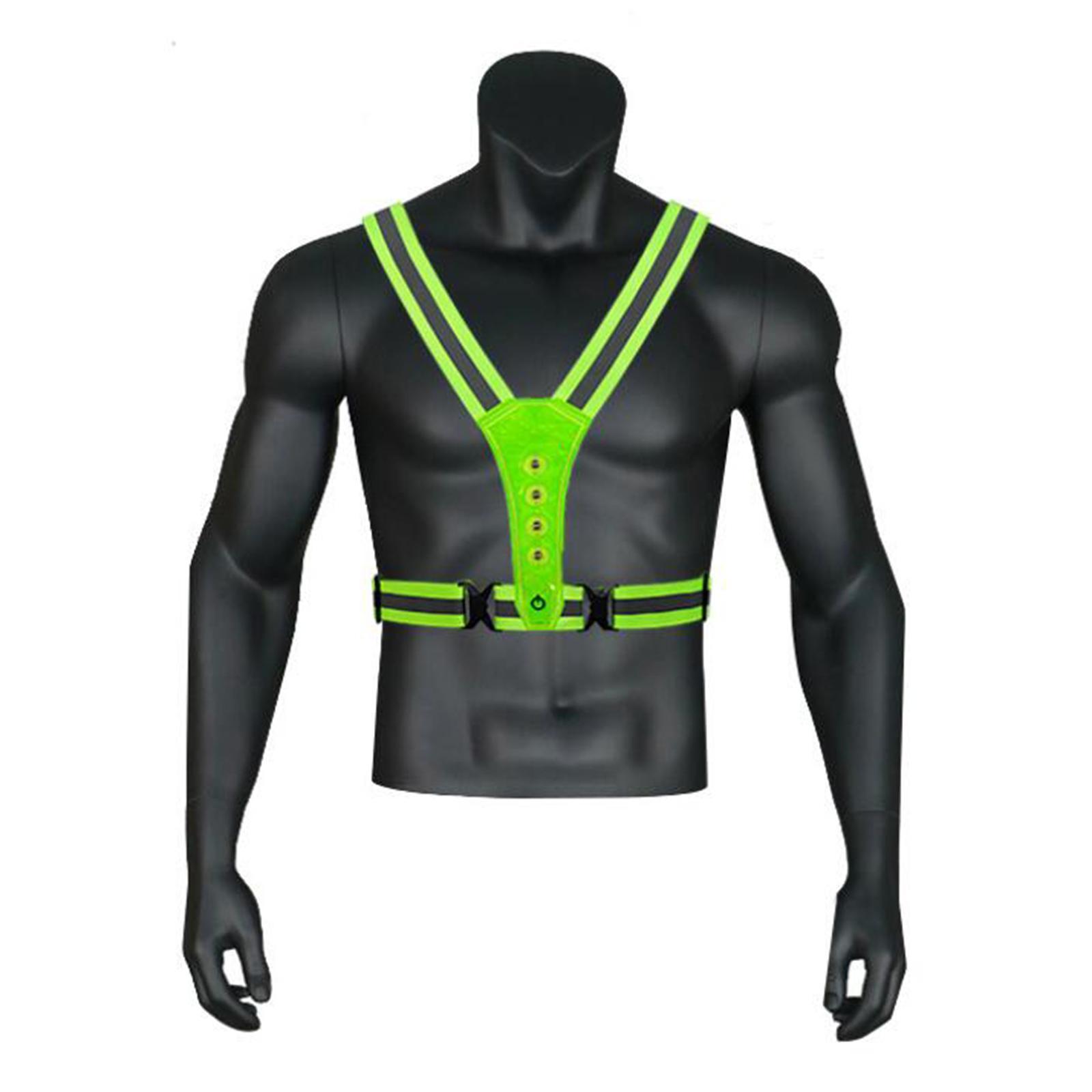 Reflective Vest Running Gear, Running Lights for Runners, USB Rechargeable Adjustable Safety Vest for Men Women, LED Light Up Vest