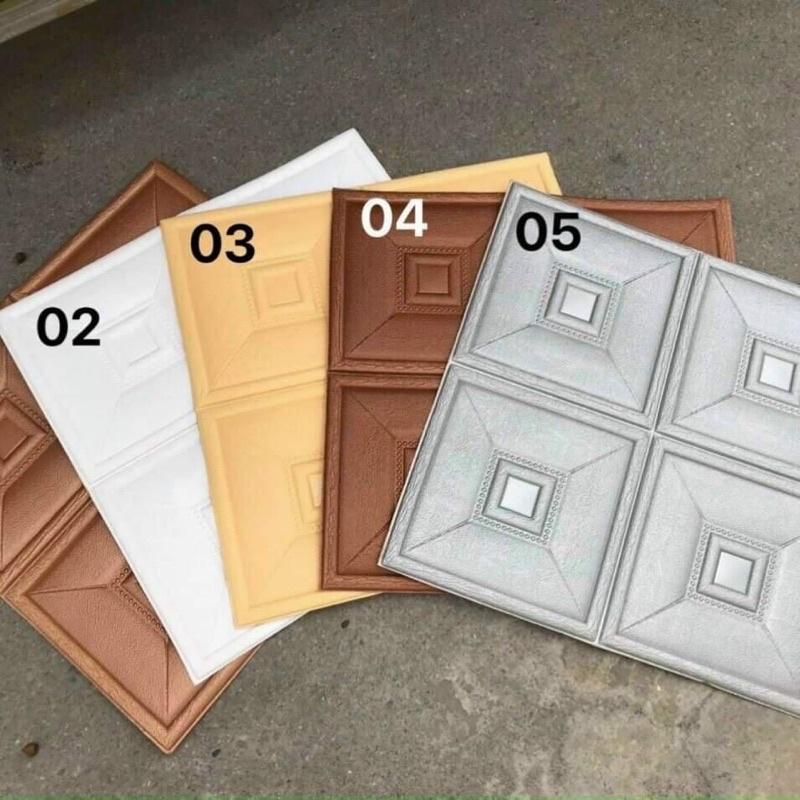 Xốp dán tường giả da cao cấp dầy 8 mm khổ 60 x 60 cm
