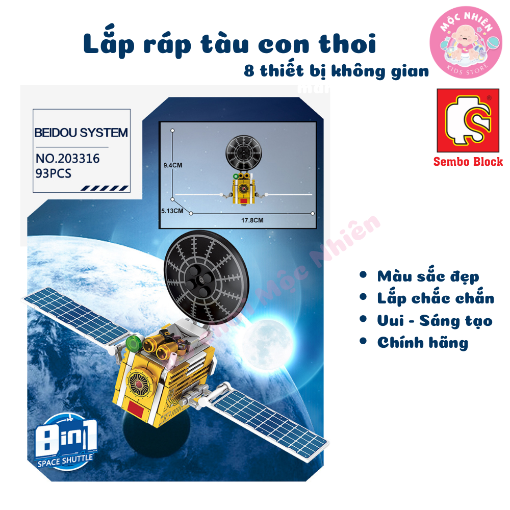 Đồ chơi lắp ráp xếp hình tàu con thoi Space Shuttle 8 trong 1 SEMBO BLOCK 203311 - 203318