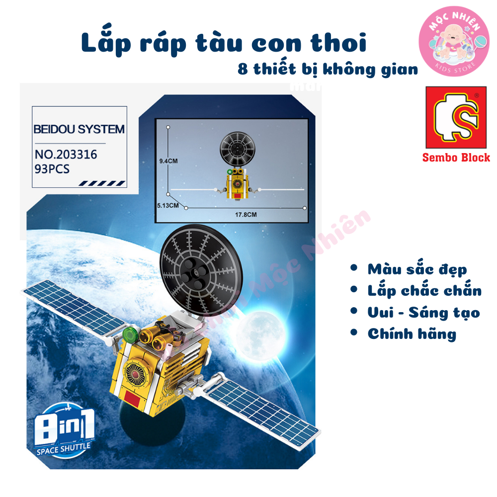 Đồ chơi lắp ráp xếp hình tàu con thoi Space Shuttle 8 trong 1 SEMBO BLOCK 203311 - 203318 (836 mảnh ghép)