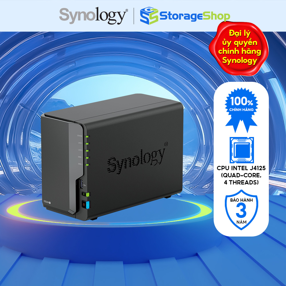Thiết bị lưu trữ Synology DiskStation DS225+ 2bay bảo hành 3 năm Hàng chính hãng