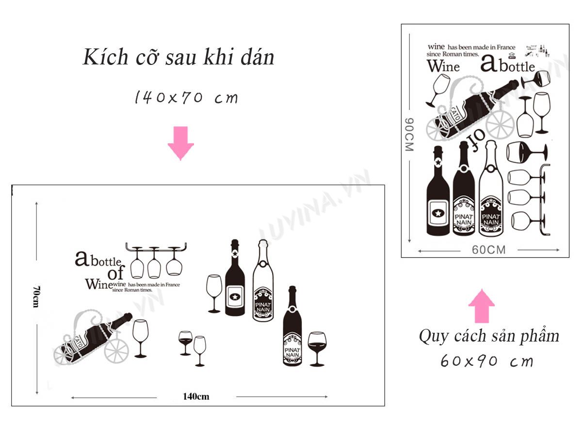 Combo decal dán tường Bếp xinh - HP392