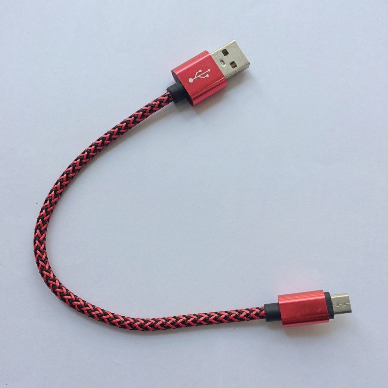 Cáp Micro USB loại ngắn 20cm dây bện chống xoắn