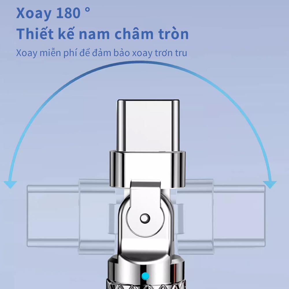 Cáp sạc siêu nhanh Goojodoq Hợp kim kẽm 3 trong 1 120W 6A Silicon lỏng Cáp dữ liệu sạc nhanh cho Micro USB Type-C