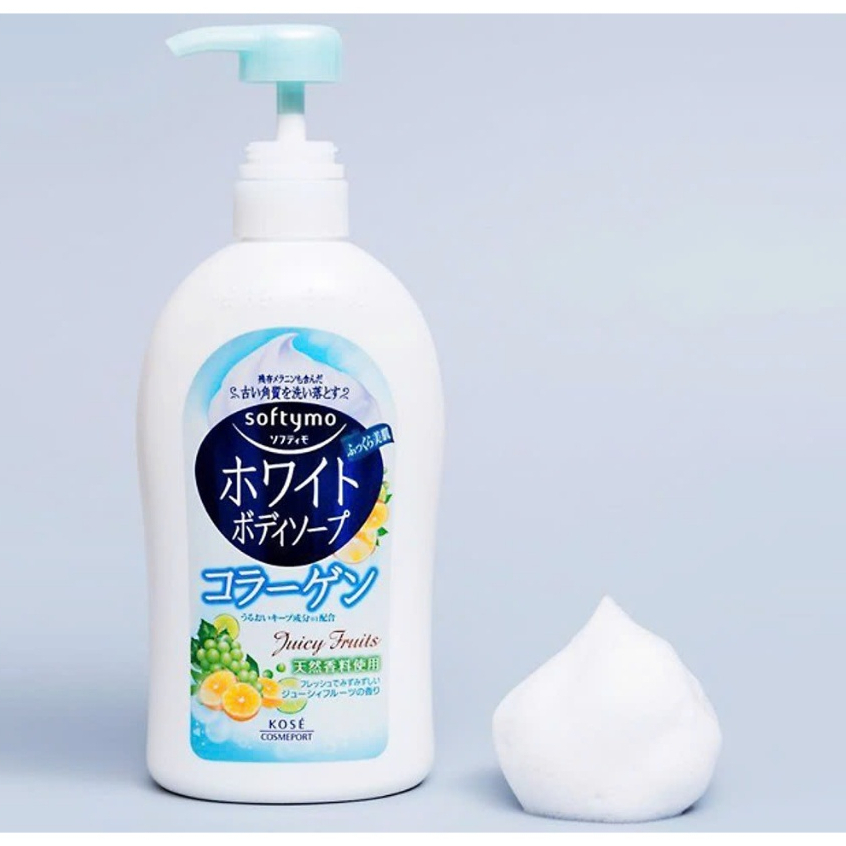 Sữa Tắm Dưỡng Trắng Mịn Da Chiết Xuất Collagen Kose Softymo Body Soap (Chai 600mL)