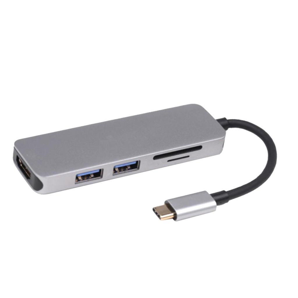 USB C Hub USB 3.0 Adapter Dock with 4K HDMI TF/SD Card Reader for MacBook