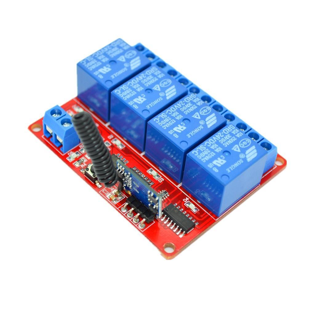 22.5V-24V Wireless RF Remote Control Relay Switch Receiver 4-Channel 10-30m