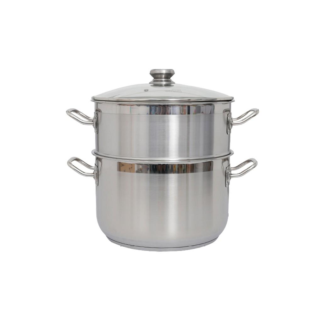 Bộ xửng hấp đáy từ cao cấp Fivestar standard inox 430 nắp kính size 30cm , tặng 1 muỗng canh