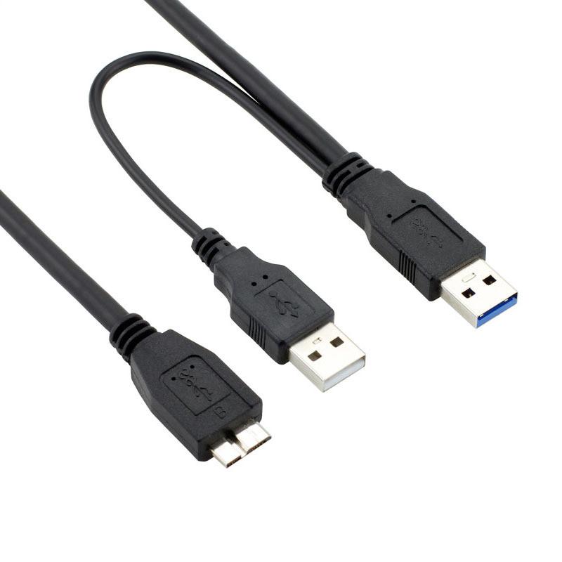 USB 3.0 Male To Micro USB 3 Y Cable with Extra usb Power USB3.0 Male To Micro USB3.0 B Male Adapter Cable For HDD Hard Drive
