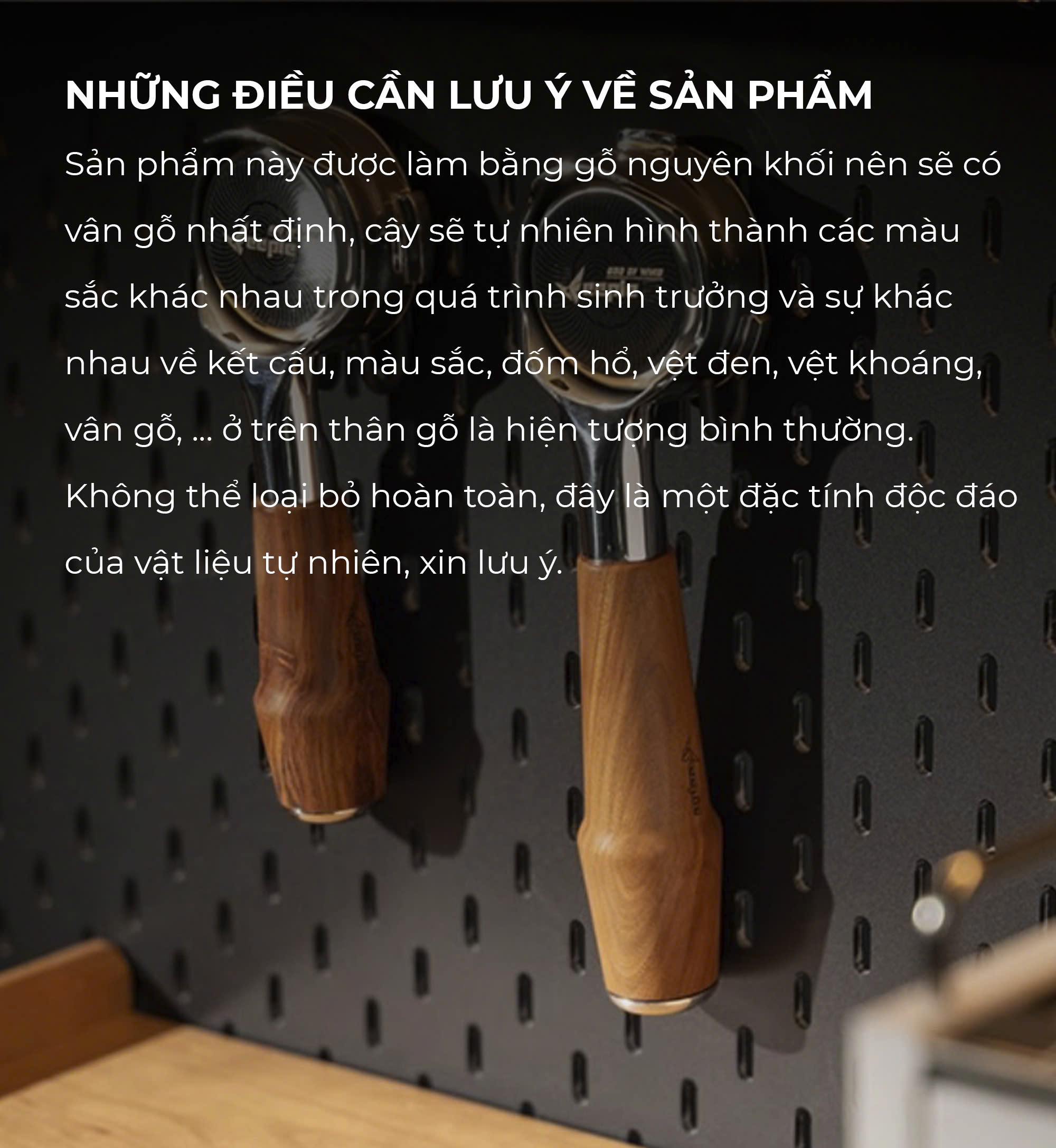 Feepie tay cầm gỗ pha espresso không đáy 58mm 2 tai thông dụng
