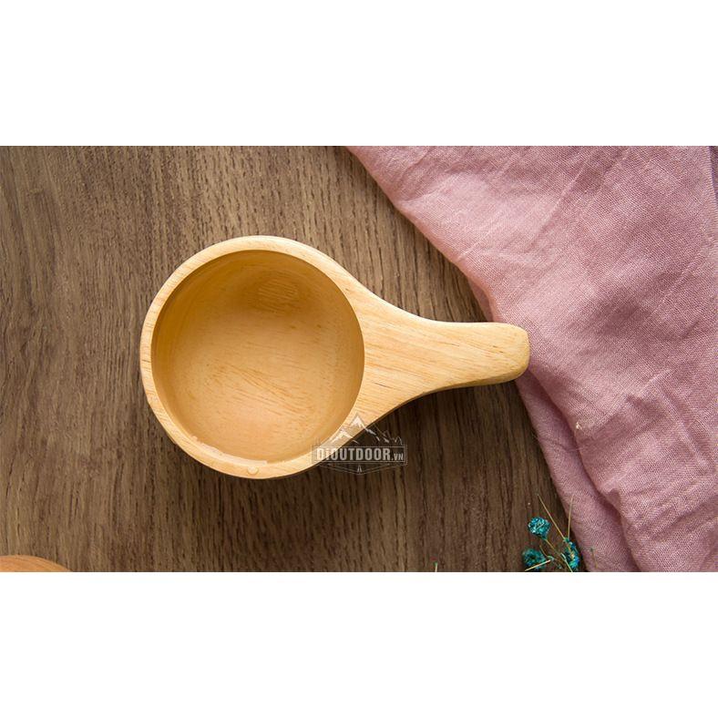 Cốc gỗ Kuksa Bushcraft cốc gỗ cao su handmade