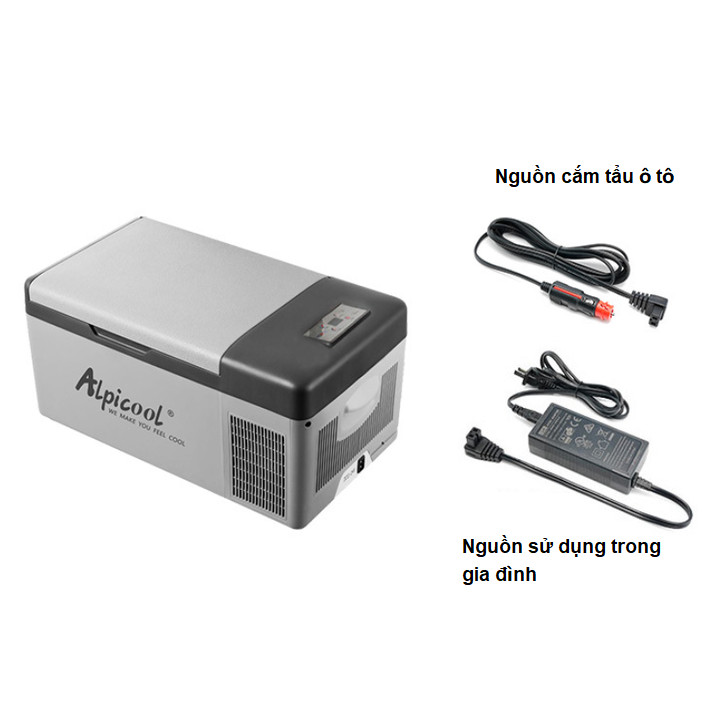 Tủ lạnh mini dùng trong nhà và trên ô tô nhãn hiệu Alpicool C15 - Hàng nhập khẩu