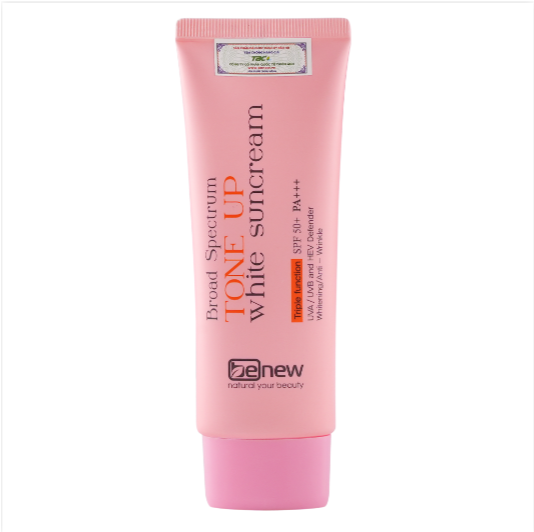 KEM CHỐNG NẮNG PHỔ RỘNG HÀN QUỐC, NÂNG TONE, DƯỠNG TRẮNG - BENEW BROAD SPECTRUM TONE-UP WHITE SUNCREAM 70ml