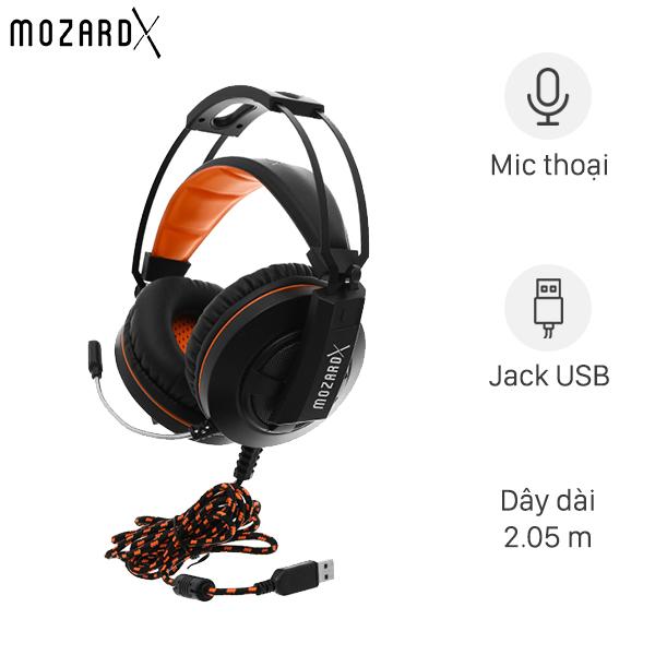 Tai nghe chụp tai Gaming MozardX DS904 7.1 Đen - Hàng Chính Hãng