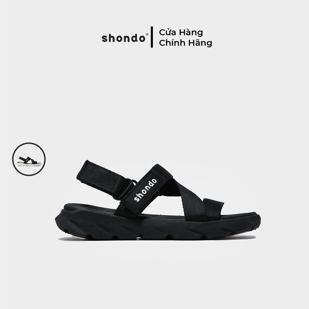 Giày Sandal Nữ Nam SHONDO F6 Sport Đen Trắng - Đế Phylon Siêu Nhẹ, Thấm Hút Mồ Hôi Tốt, Tháo Quai Hậu Làm Dép