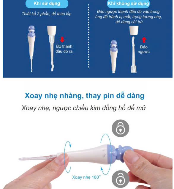 DỤNG CỤ RÁY TAI CHO BÉ CÓ ĐÈN KUKU - KU3036