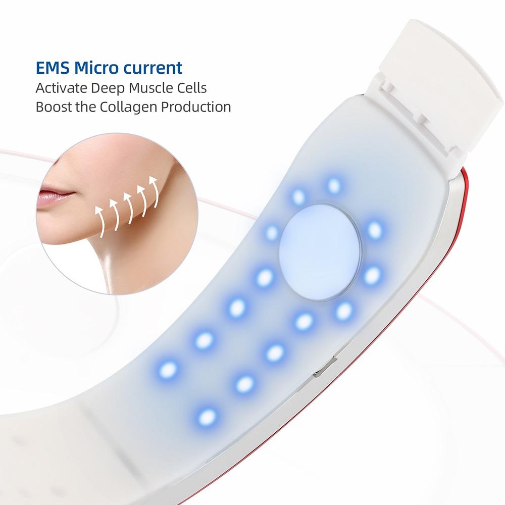 Micro Hiện Tại Điện Mặt Giảm Béo V Mặt LED Photon Trị Liệu Da Trẻ Hóa Độ Làm Nóng Giảm Đôi Cằm Nâng Cơ Mặt
