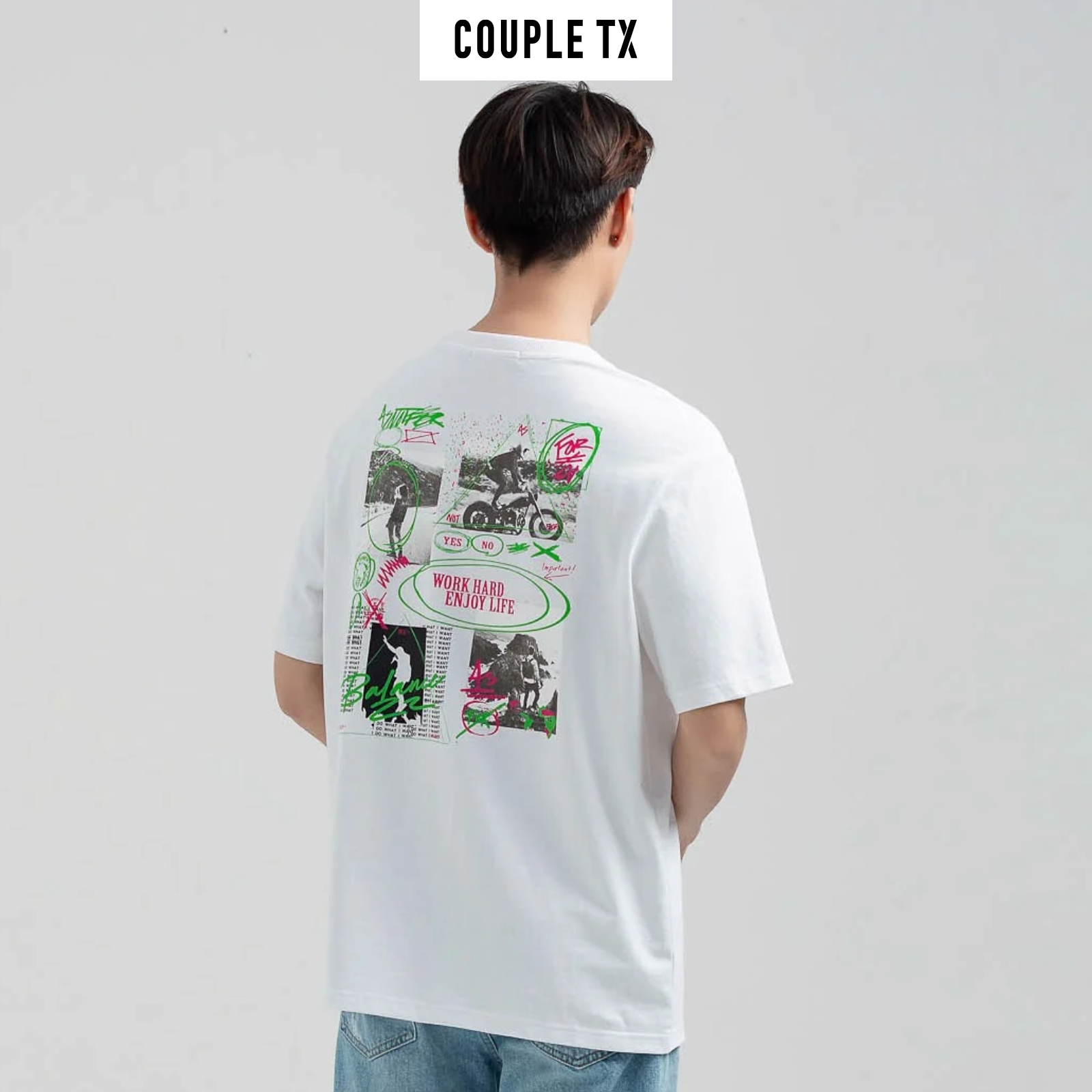 COUPLE TX - Áo Thun Nam Graphic Trải Nghiệm Khám Phá MTS 1185