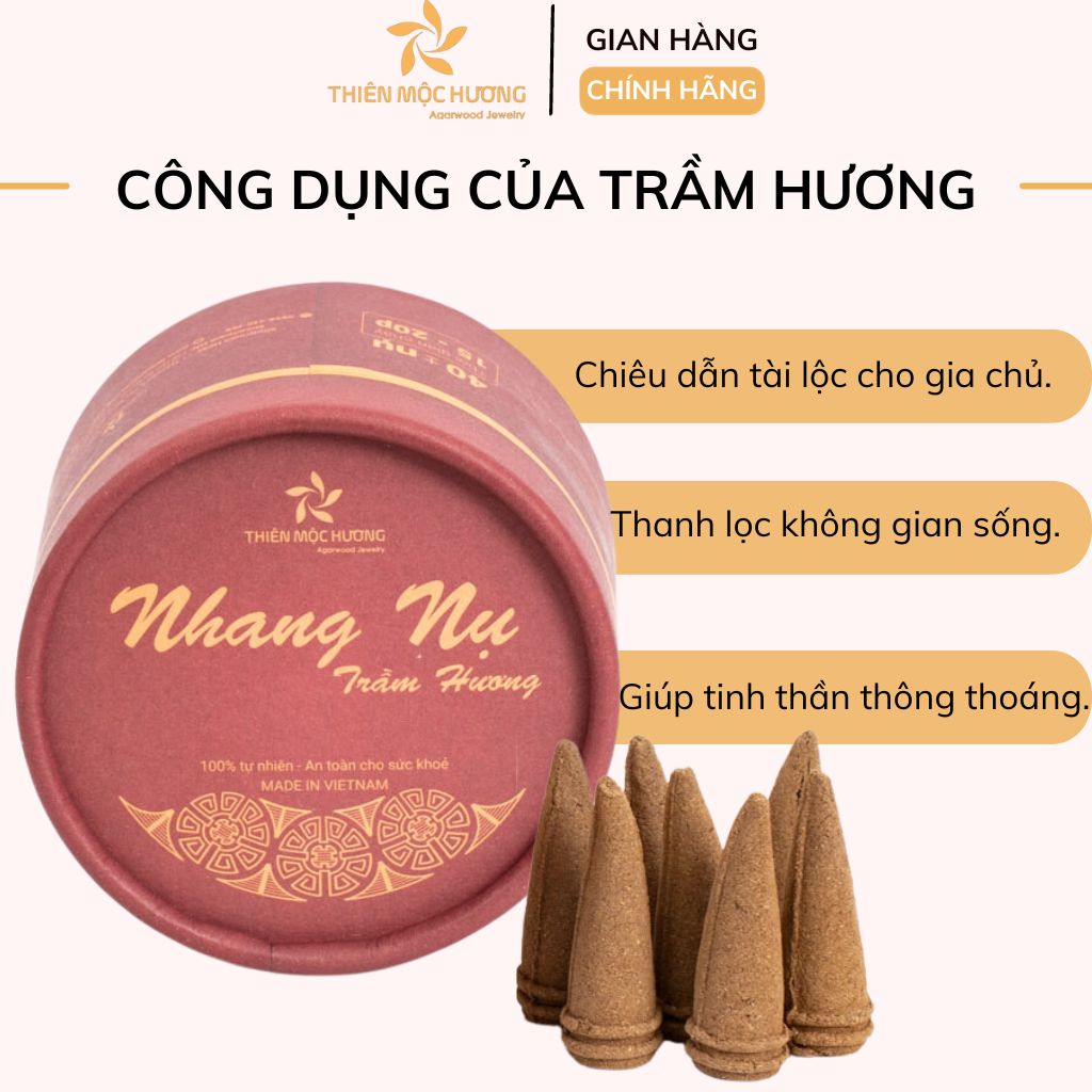 Mua nhang nụ tặng thác khói - Nhang Nụ Trầm Hương Cao Cấp - 16 năm - Mùi hương thơm ngọt, an toàn cho phòng điều hòa - Thiên Mộc Hương