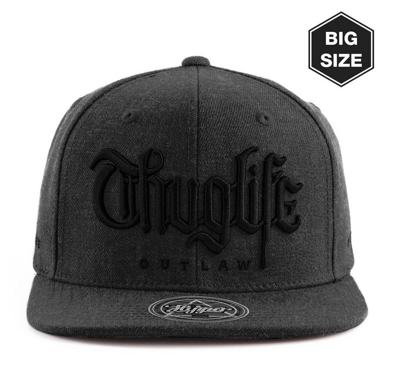 PREMI3R Mũ lưỡi trai snapback FLIPPER THUG Big Logo charcoal phong cách hàn quốc