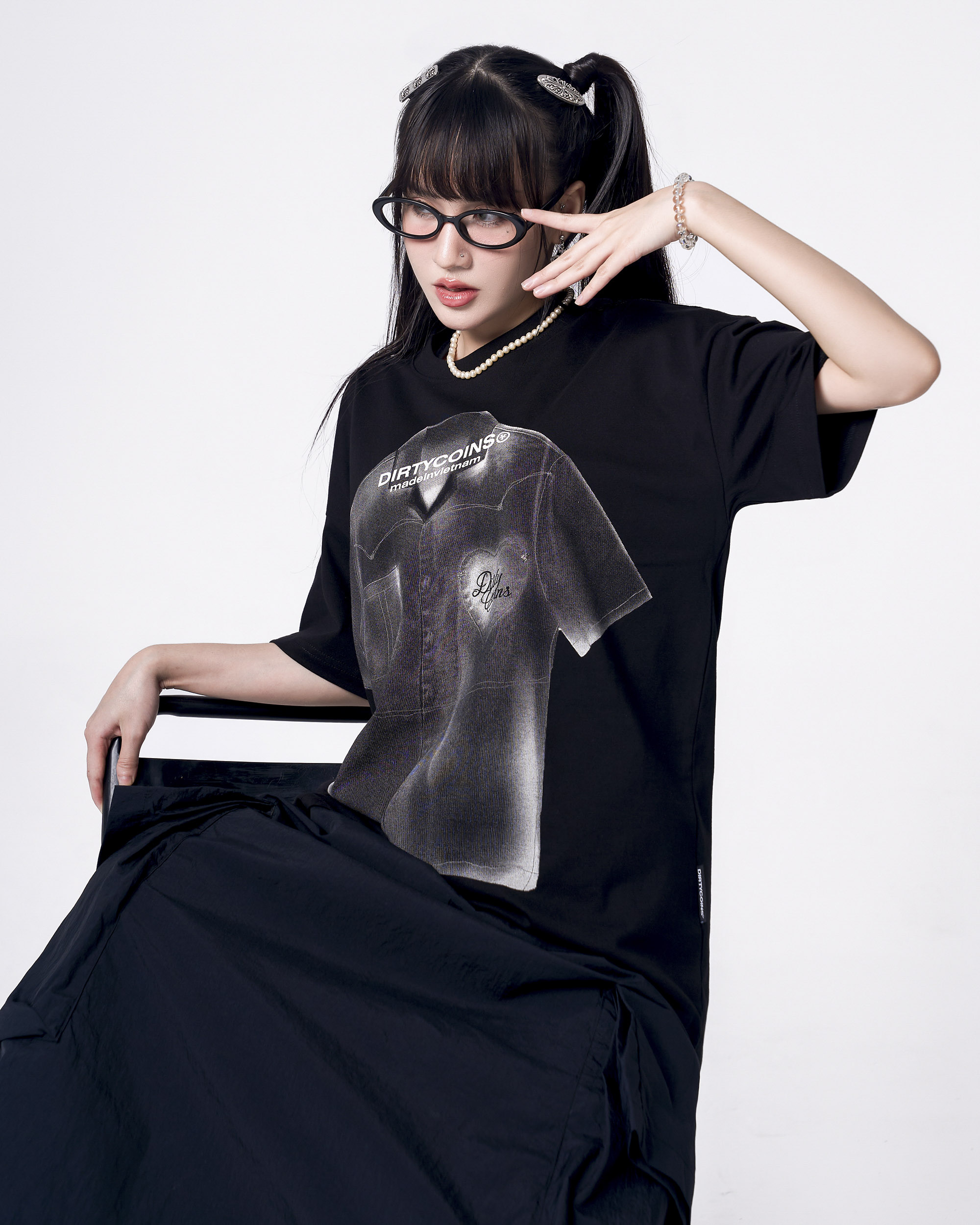 Áo Thun Trompe L'oeil Relaxed T-shirt - Black