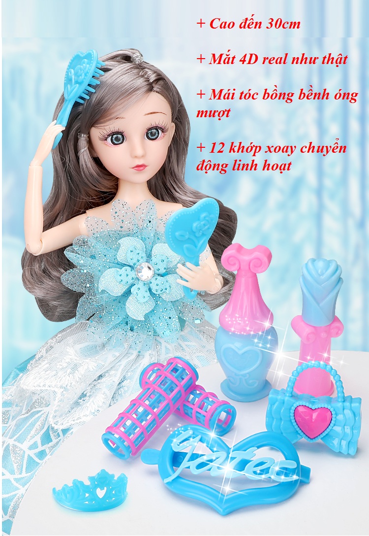 Bộ đồ chơi búp bê Barbie [Công chúa tuyết Elsa]-Hộp quà tặng sang trọng cho bé