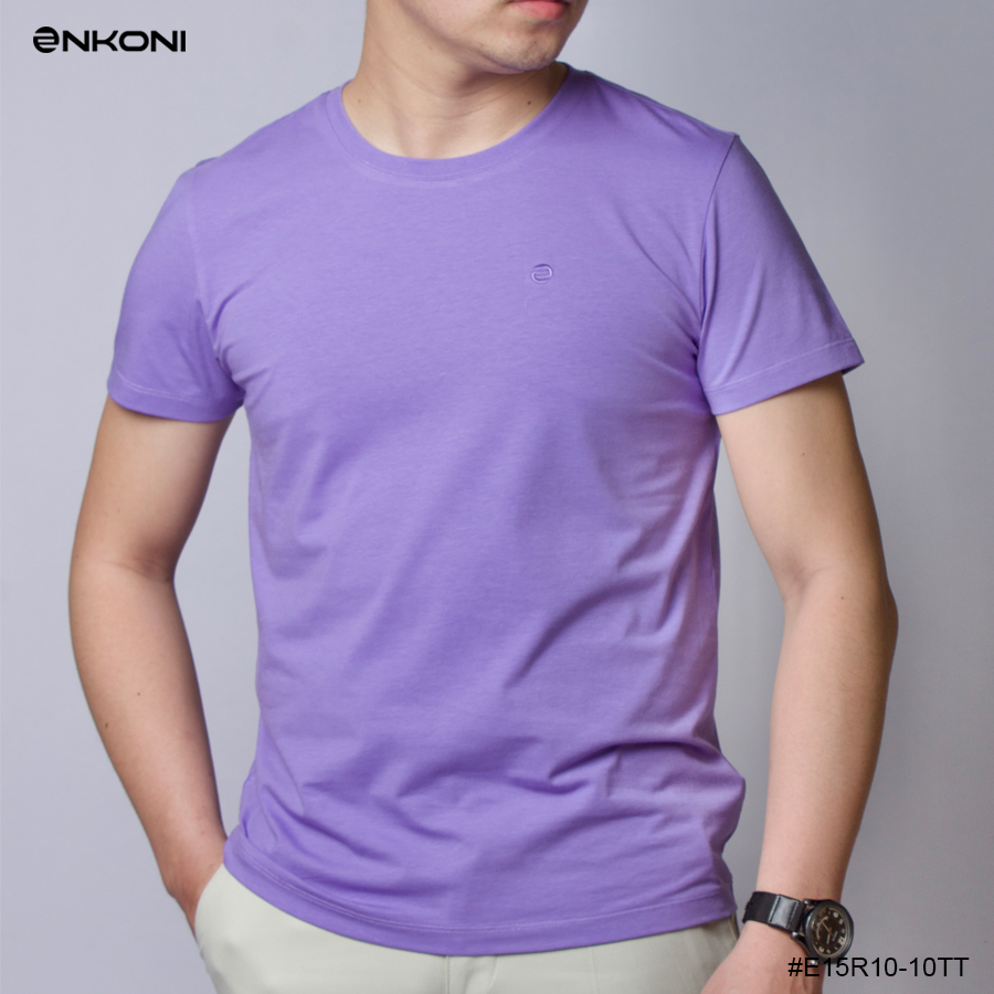 Áo Thun Nam Cổ Tròn Cotton Thoáng Mát Tím Trơn
