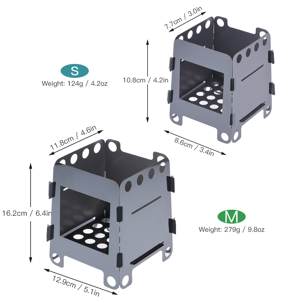 Bếp Đốt Gỗ Có Thể Tháo Lắp Bỏ Túi Cắm Trại Ngoài Trời Dùng Cho Nấu Nướng BBQ