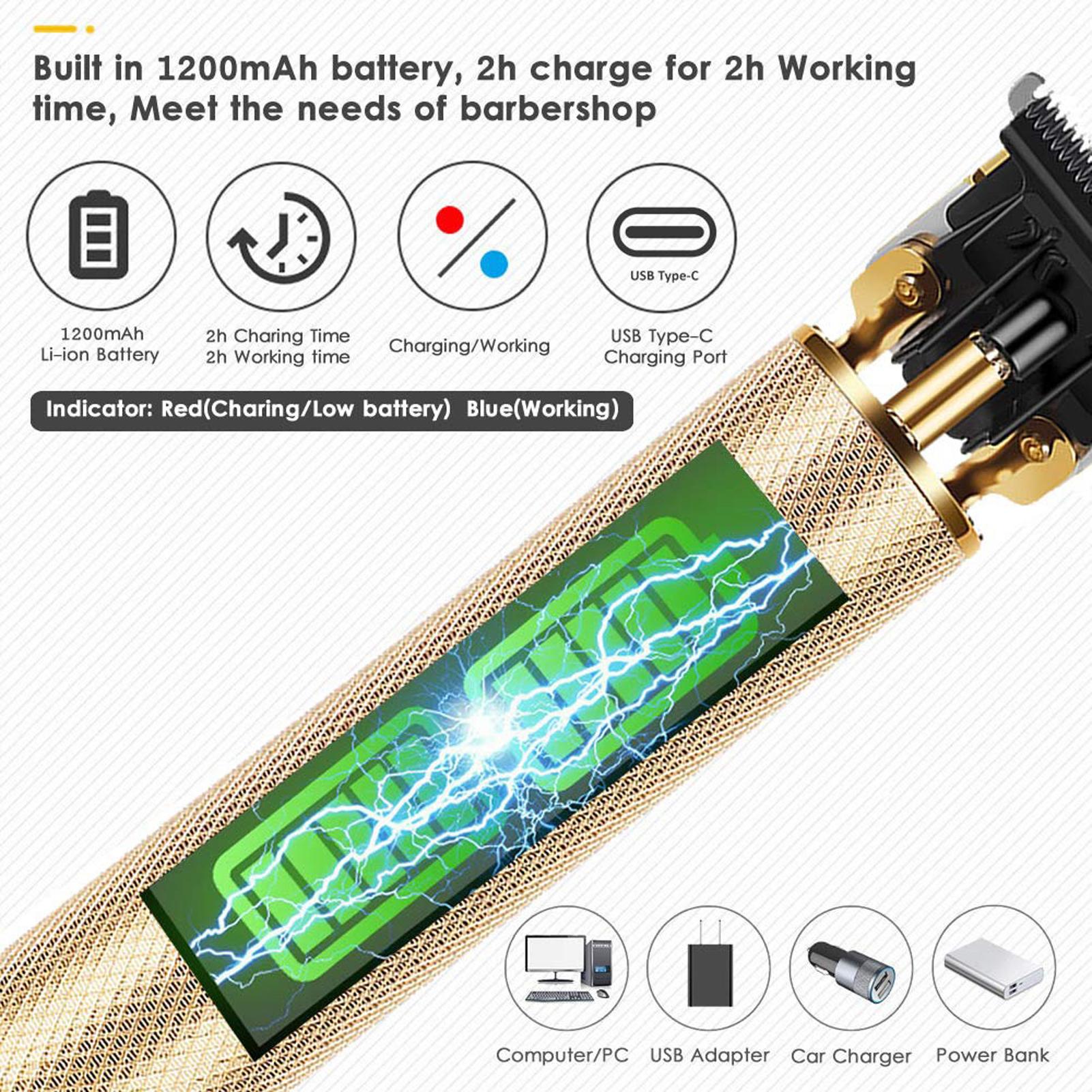 Tông đơ cắt tóc Màn hình hiển thị LCD Sạc điện