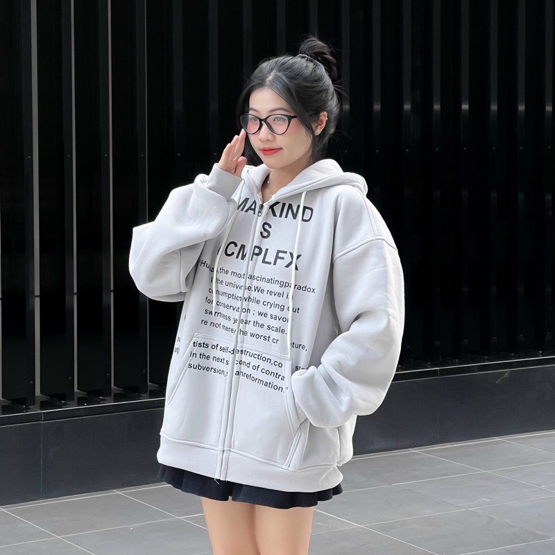 áo khoác chống nắng from rộng bigsize in chữ mankino cao cấp nón to, áo khoác hoodie khóa kéo đi phượt thể thao nam nữ