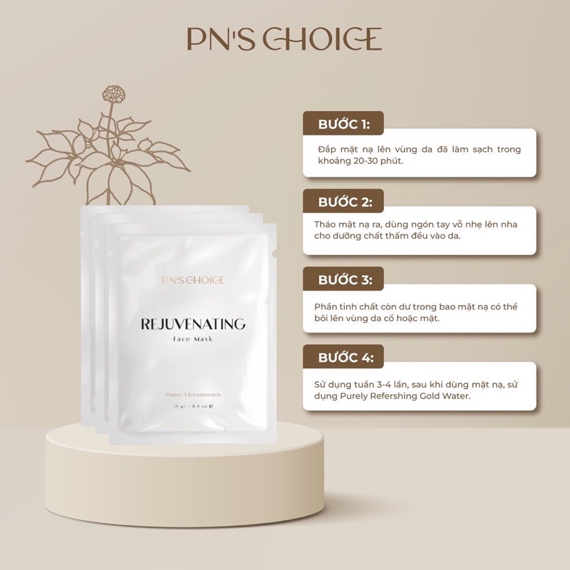 Mỹ phẩm Sâm Ngọc Linh - Mặt nạ dưỡng da Rejuvenating Face Mask - 5 miếng