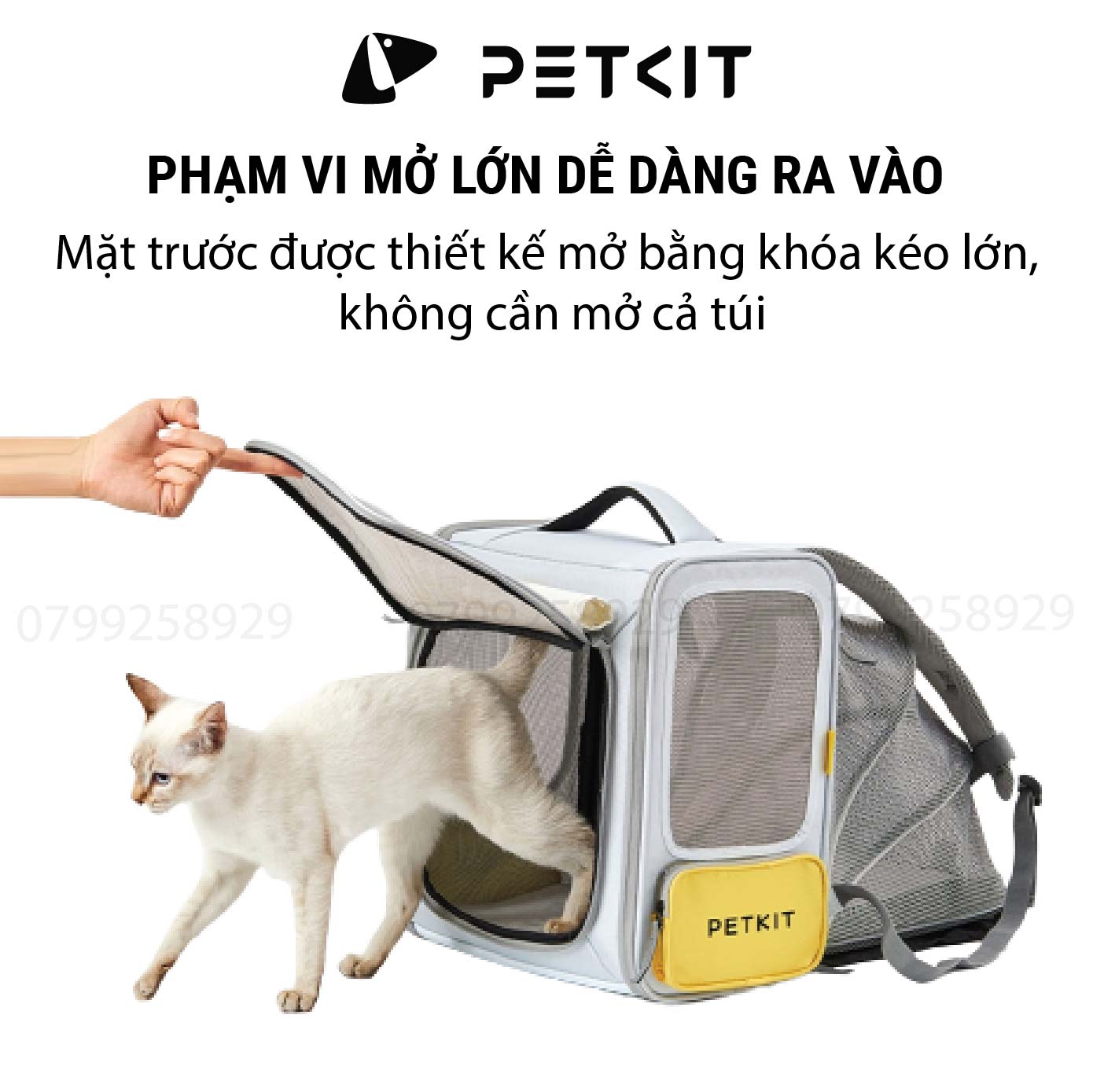 Balo Cho Thú Cưng, Balo Vải Cho Mèo, Chó, Thỏ Petkit Breezy xZONE