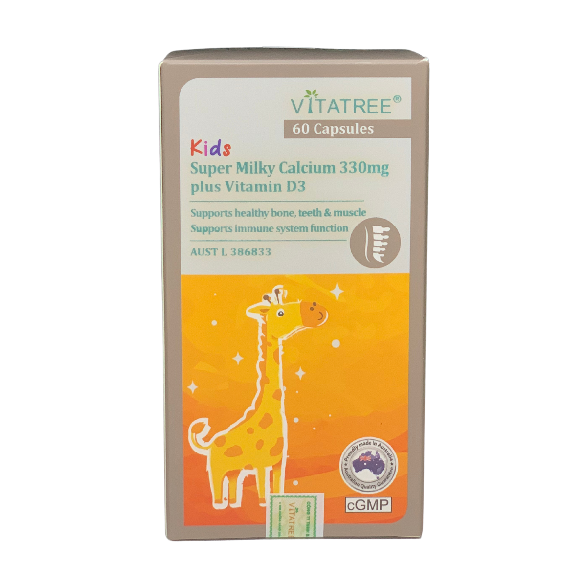 Viên Sữa Canxi Tăng Chiều Cao Vitatree Kids Milky Calcium 330mg plus Vitamin D3 Nhập Khẩu Từ Úc 60 viên/ lọ