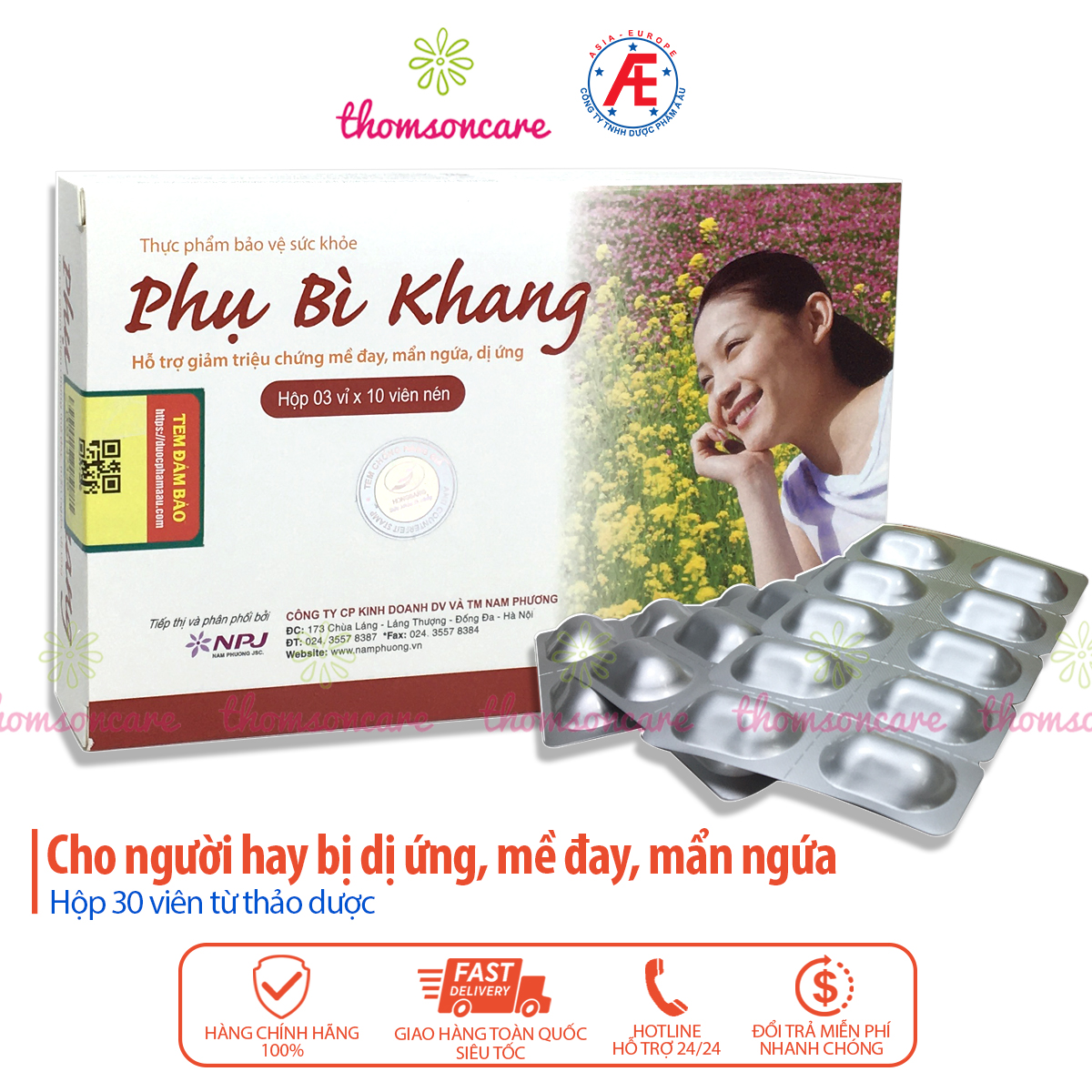 Phụ Bì Khang - Hỗ trợ giảm mề đay, mẩn ngứa, dị ứng từ thảo dược - Giúp thanh nhiệt, mát gan