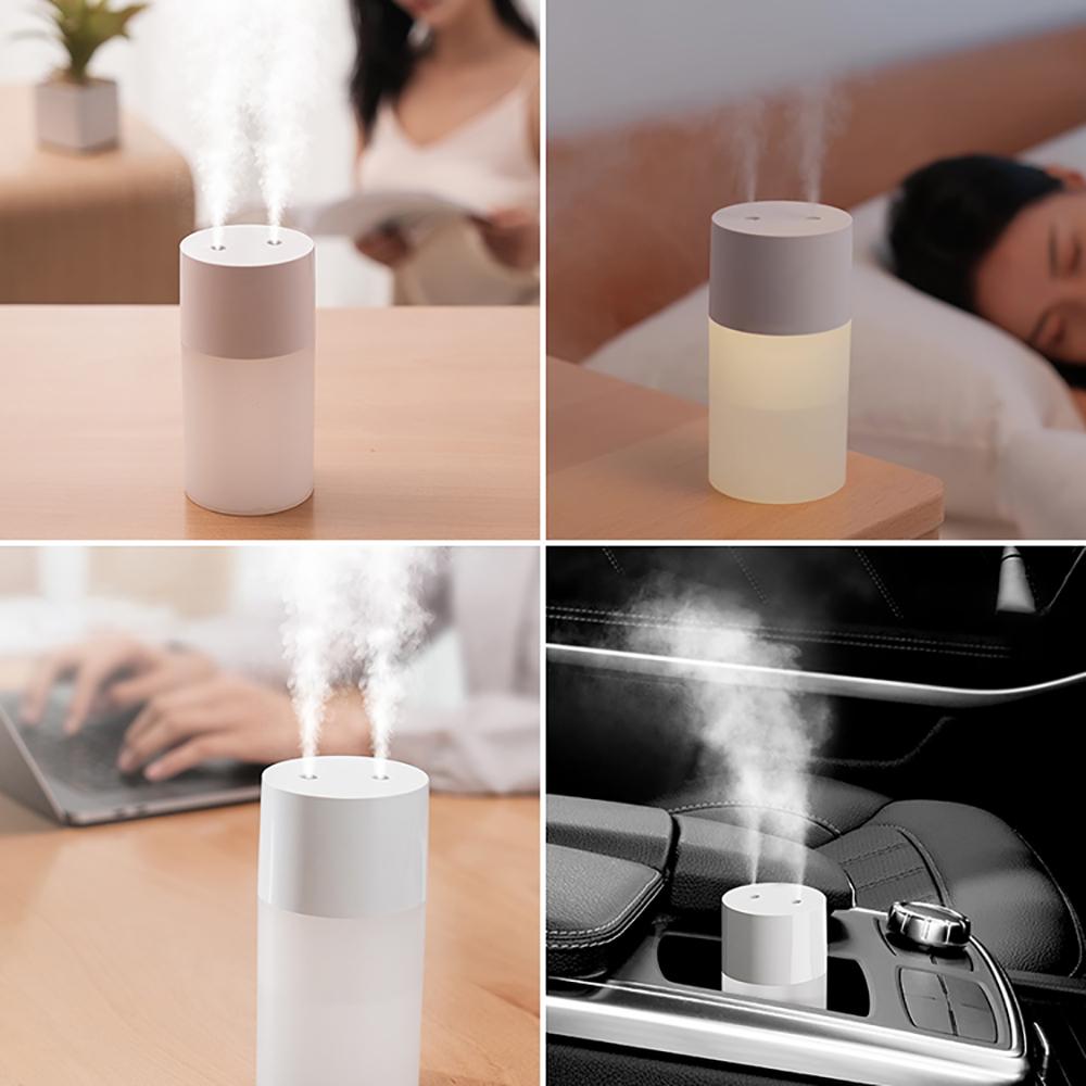 Máy Phun Sương Tạo Ẩm Không Khí Siêu Âm Đôi Xịt Khuếch Tán Hương Thơm Mini Xông Phòng Máy Phun USB Tinh Dầu Humidificador