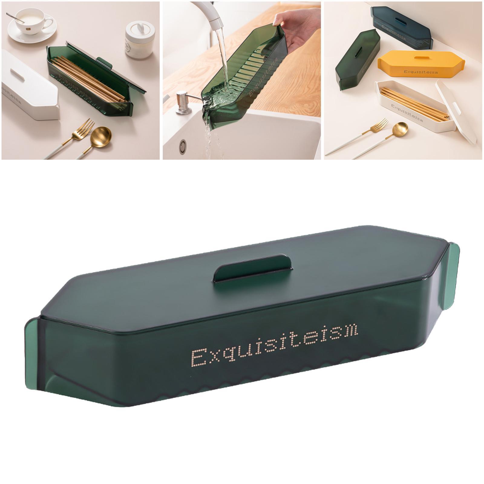 Creative Chopsticks Storage Box Tableware Drainable Punch-free Kitchen Tools