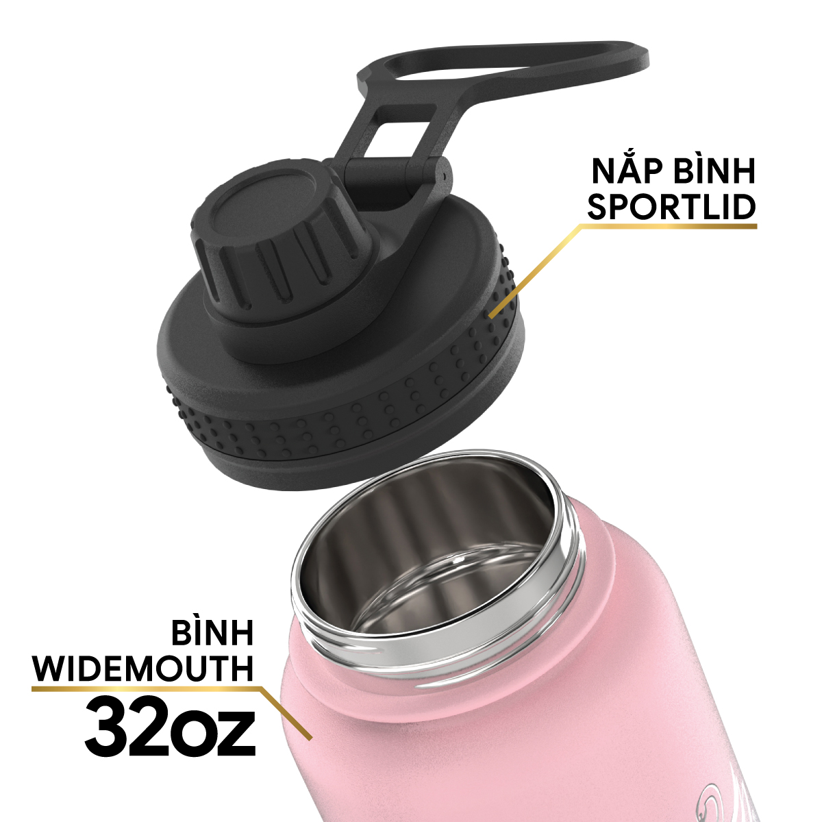 Bình Giữ Nhiệt 2GOOD WF-01 - Combo 2 Nắp Và Lõi Lọc Detox Inox 304