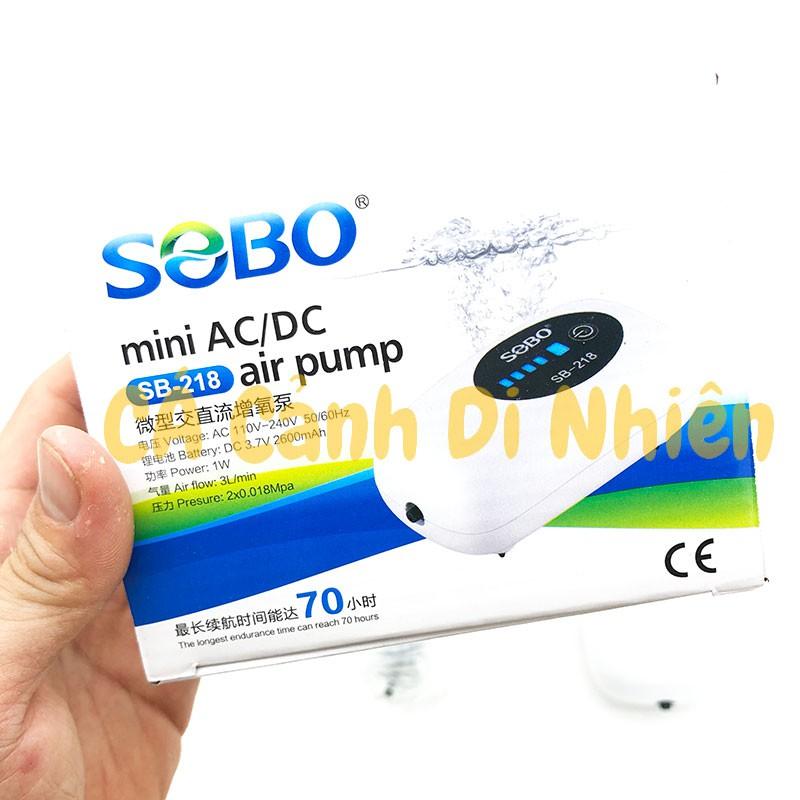 Máy sủi khí oxy Tích ĐIện 1 vòi SOBO SB-218 cho hồ cá cảnh