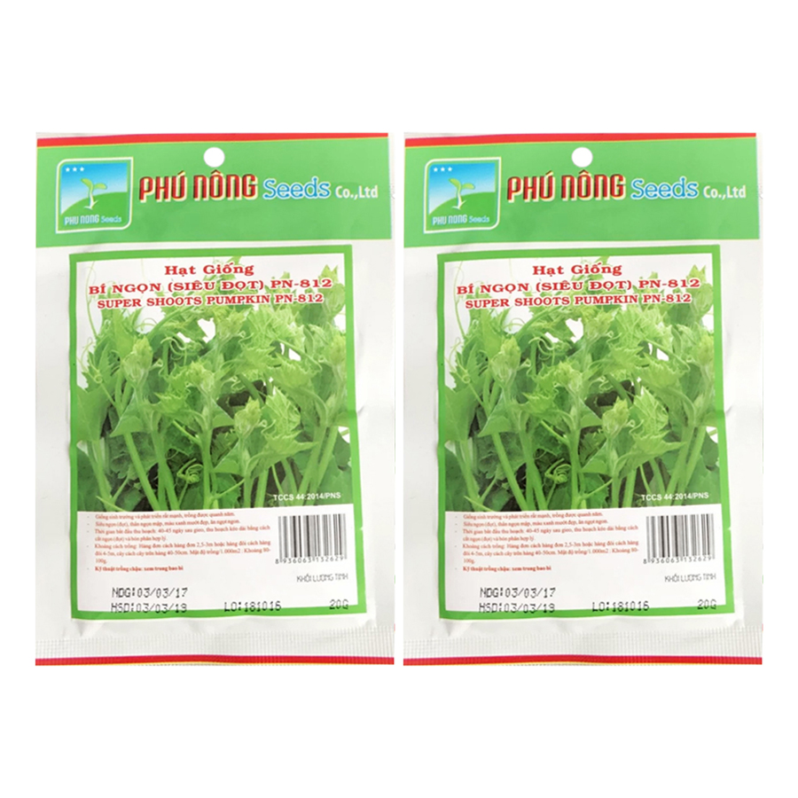 Bộ 2 Gói Hạt Giống Bí Ngọn Phú Nông PN 812
