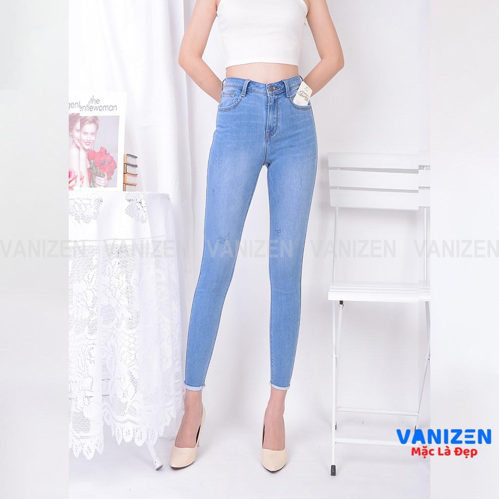 Quần skinnyjeans nữ 9 tấc trơn cạp cao co giãn tốt/VNXK/Kiểu trơn VANIZEN Shop mã 407