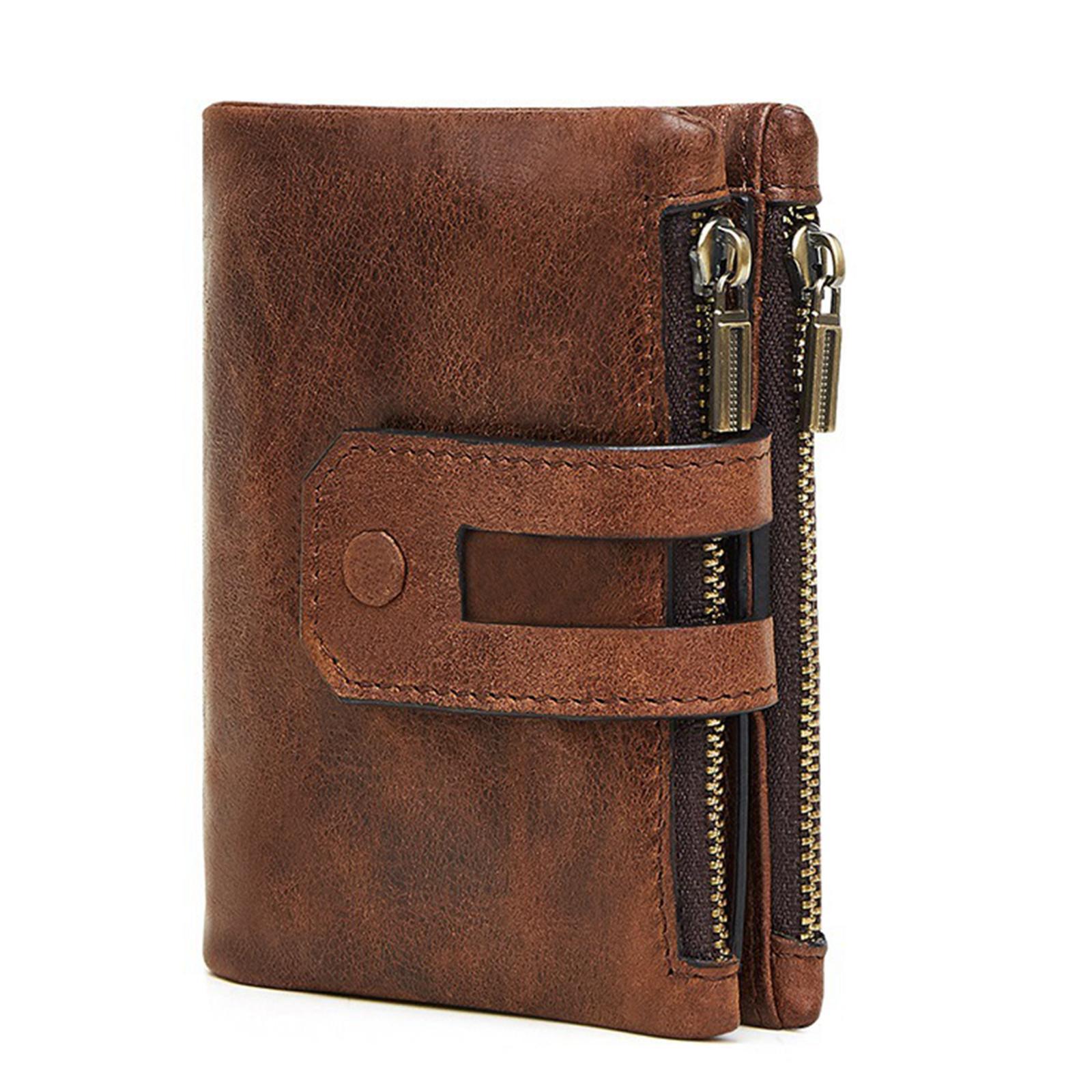 Soft RFID Blocking Women Men Wallet ,with Snap Zip ,Multi Card Case ,Cowhide Bifold Credit Card Holder ,Coin Pocket