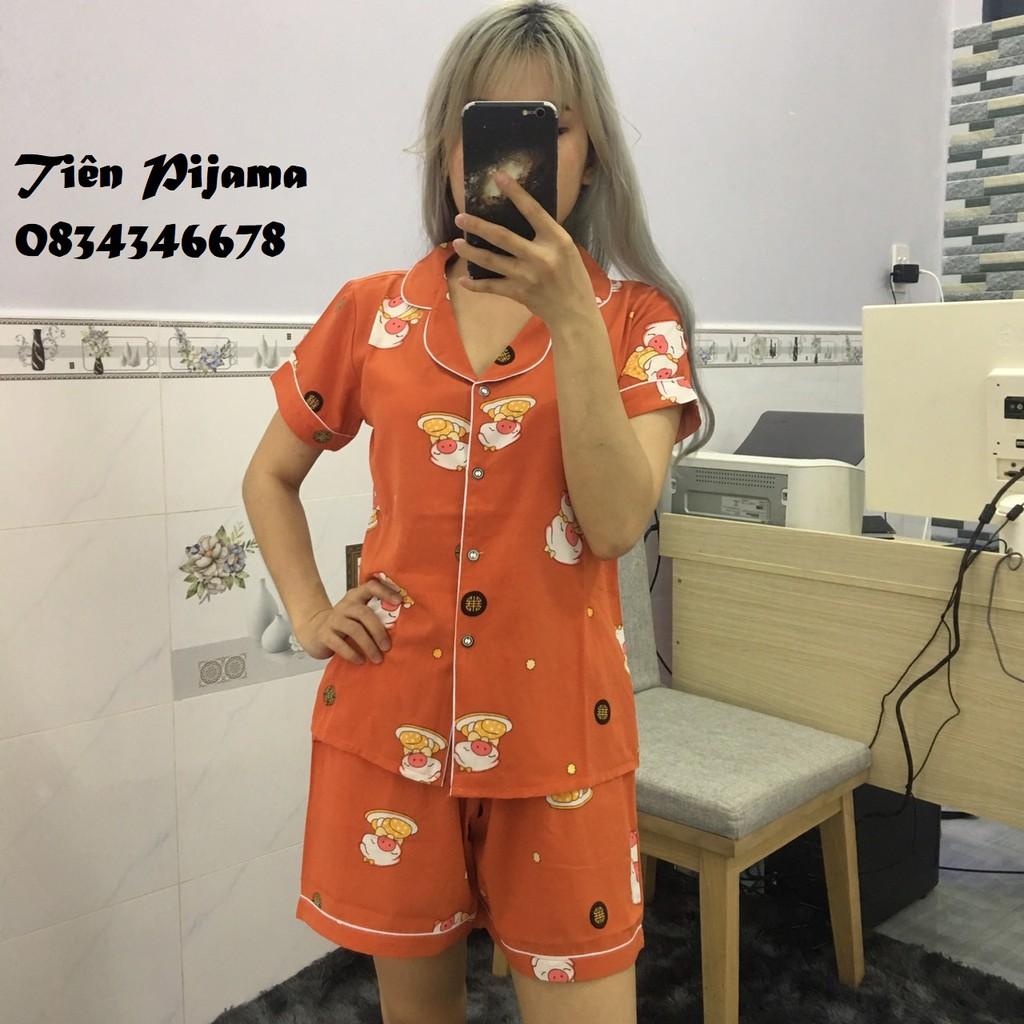 ️Bộ Pijama Lụa Cộc Tay đùi Nữ Cao Cấp Bộ Đồ Ngủ Nữ Mùa Hè  - xanh dương - M-XL